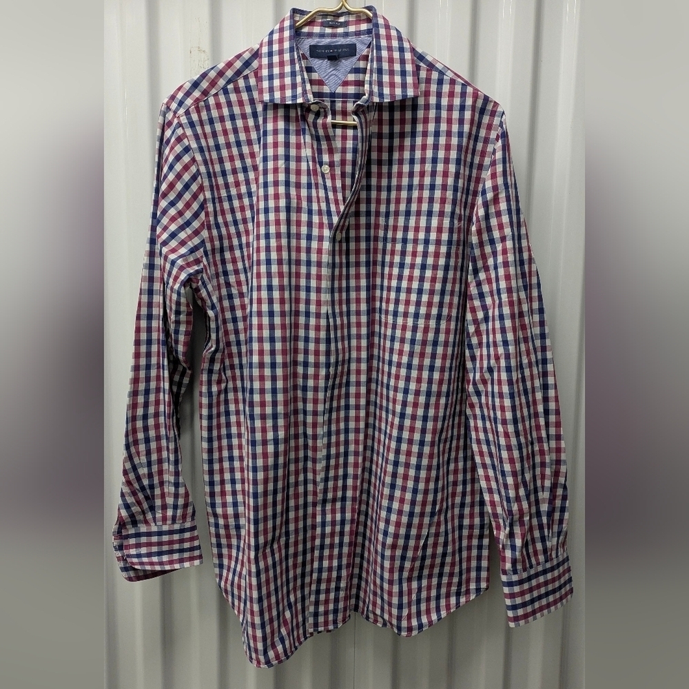 Tommy Hilfiger Red and Blue Checkered Shirt